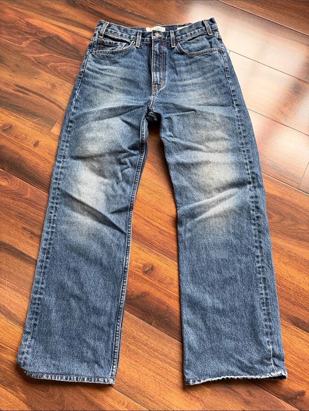 Nili Lotan Mitchell Jeans Simon Wash Wide Leg Womens 26